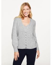 Talbots - Pointelle V-neck Cardigan Sweater - Lyst