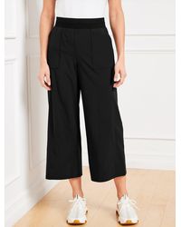 Talbots - Lightweight Woven Stretch Wide Leg Ankle Pants - Lyst