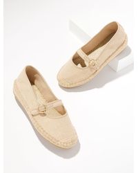 Talbots - Iva Mary Jane Metallic Linen Espadrille Flats - Lyst