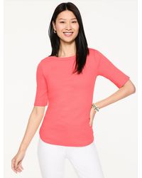 Talbots - Ribbed Bateau Neck T-shirt - Lyst