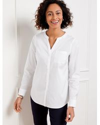 Talbots - Non-iron Band Collar Button Front Shirt - Lyst
