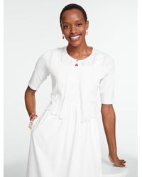 Talbots - Scalloped Pointelle Shrug - Lyst