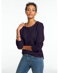 Talbots - Button Shoulder Crewneck Sweater Pullover - Lyst