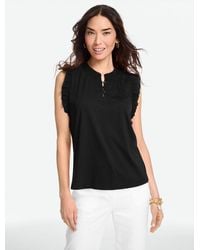 Talbots - Flutter Sleeve Mixed Media Top - Lyst