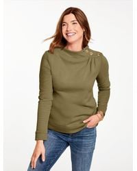 Talbots - Button Shoulder Sweatshirt - Lyst
