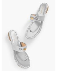 Talbots - Gia Bamboo Metallic Thong Sandals - Lyst