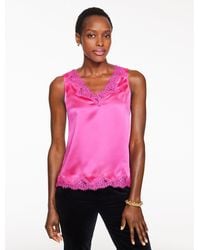 Talbots - Lace Trim Satin Camisole - Lyst