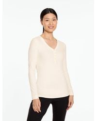 Talbots - Ribbed Henley T-shirt - Lyst