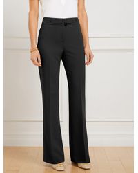 Talbots - Flare Leg Belted Twill Pants - Lyst