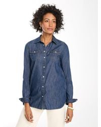 Talbots - Snap Button Denim Shirt - Lyst