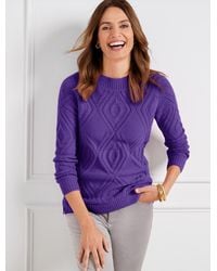 Talbots - Open Cable Knit Bateau-neck Sweater - Lyst