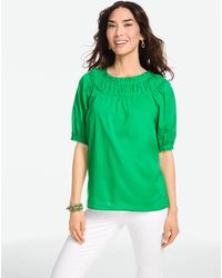 Talbots - Shirred Yoke Voile Top - Lyst