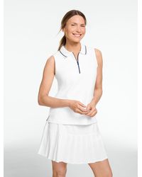 Talbots - Upf 50+ Piqué Half-zip Sleeveless Polo - Lyst