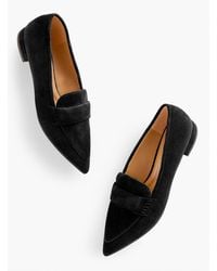 Talbots - Scarlet Suede Pointed Toe Loafers - Lyst