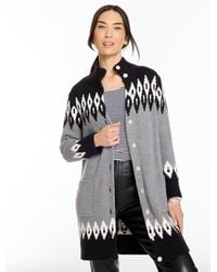 Talbots - Fair Isle Mockneck Cardigan Sweater - Lyst