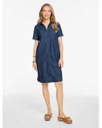 Talbots - Curved Hem Denim Shirtdress - Lyst
