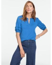 Talbots - Zig Zag Stitch Elbow Sleeve Top - Lyst