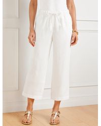 Talbots - Washed Linen Easy Crop Straight Leg Pants - Lyst