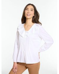 Talbots - Pintuck Ruffle Voile Top - Lyst