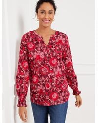 Talbots - Smocked Cuff Top - Lyst
