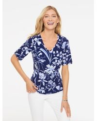 Talbots - Elbow Sleeve V-neck T-shirt - Lyst