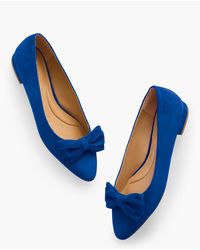 Talbots - Edison Bow Suede Flats - Lyst