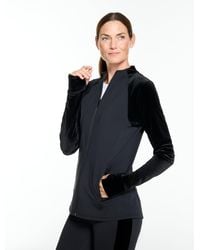 Talbots - Mixed Media Velour Funnel Neck Jacket - Lyst