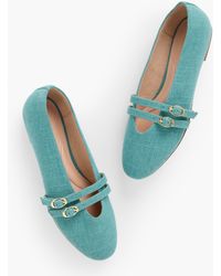 Talbots - Vera Washed Linen Mary Jane Ballet Flats - Lyst