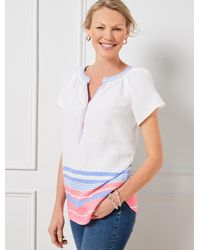 Talbots - Short Sleeve Linen Popover Shirt - Lyst