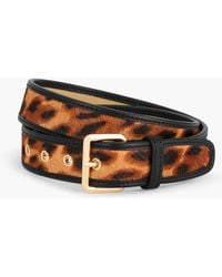 Talbots - Leopard Calf Hair Belt - Lyst
