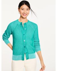 Talbots - Shaker Stitch Crewneck Cardigan Sweater - Lyst
