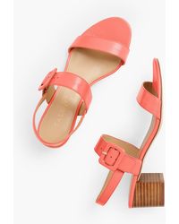 Talbots Mimi Leather Block Heel Sandals - Multicolor