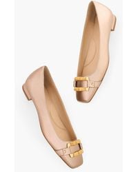 Talbots - Sutton Bamboo Buckle Metallic Nappa Flats - Lyst