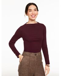 Talbots - Ribbed Funnel Neck Pullover Sweater - Lyst