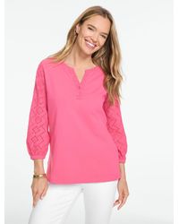 Talbots - Mixed Media Tunic Top - Lyst