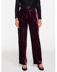Talbots - Straight Leg Velvet Pull-on Pants - Lyst