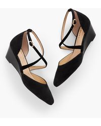 Talbots - Laney Crisscross Suede Wedges - Lyst