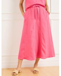 Talbots - Linen Drawstring Midi Skirt - Lyst