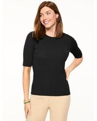Talbots - Elbow Sleeve Ribbed Crewneck Sweater - Lyst