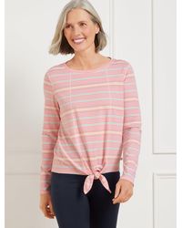 Talbots - Supersoft Jersey Tie Front T-shirt - Lyst