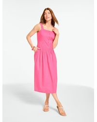 Talbots - Poplin Pintuck Fit & Flare Dress - Lyst