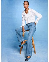 Talbots - Pintuck Ruffle Voile Top - Lyst