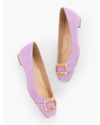 Talbots - Sutton Bamboo Buckle Suede Flats - Lyst