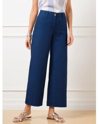 Talbots - Wide Crop Patch Pocket Washed Linen Pants - Lyst