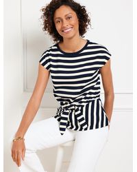 Talbots - Tie Front Crewneck T-shirt - Lyst