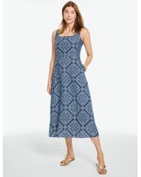 Talbots - Linen Blend Fit & Flare Dress - Lyst