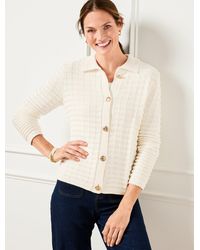 Talbots - Textured Polo Cardigan Sweater - Lyst