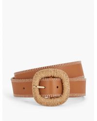 Talbots - Raffia Buckle Leather Belt - Lyst