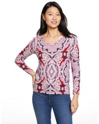 Talbots - Long Sleeve V-neck T-shirt - Lyst