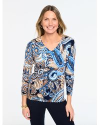 Talbots - Scallop Trim V-neck Sweater - Lyst